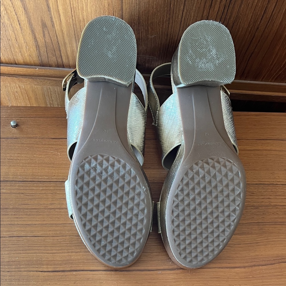 AEROSOLES Gold Platform Sandals Aerosoles Camilia Platform Sandal - Picture 6 of 11